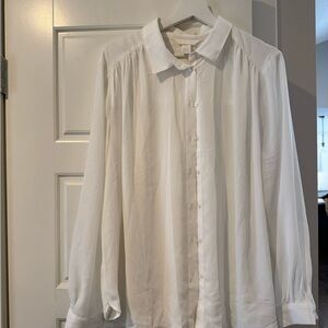 Elegant White Button-Up Blouse